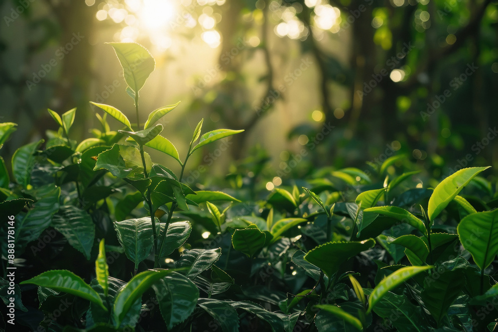 Obraz premium tea plants in a forest