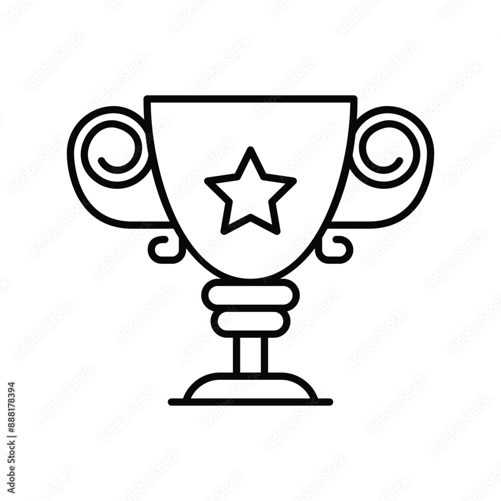 trophy cup line icon with white background vector stock illustration trophy cup line icon with white background vector stock illustration