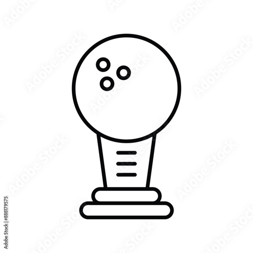 bowing award line icon with white background vector stock illustration