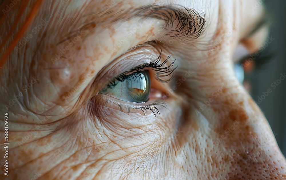 Close-up of eye area showing reduction in wrinkles Close-up of eye area showing reduction in wrinkles