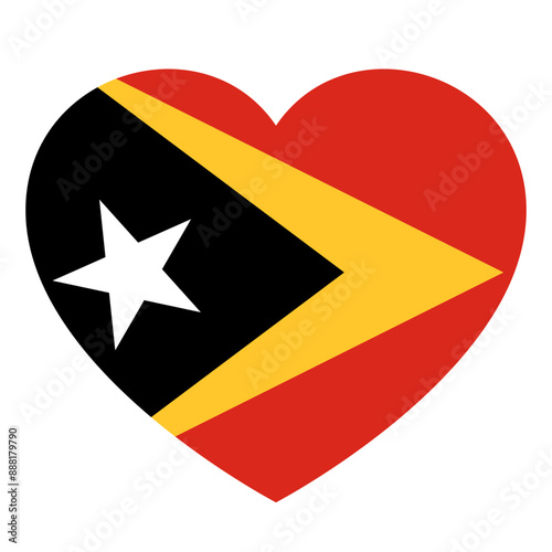 flag of East Timor in form of heart, symbol of love photo