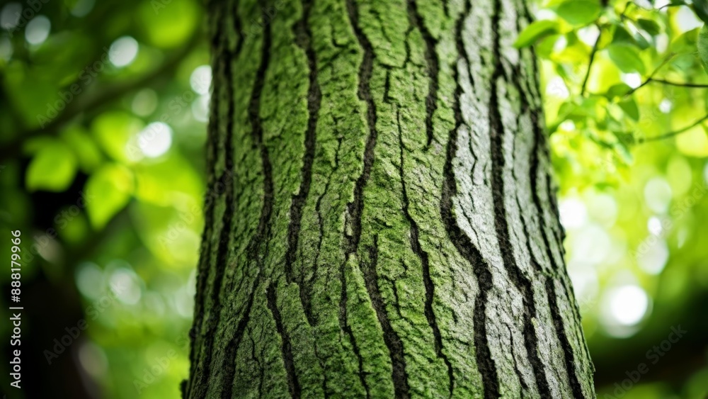 Obraz premium Natures intricate beauty in a closeup of a tree trunk