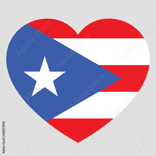 Free Download flag of Puerto Rico in form of heart, symbol of love - GFXLoad