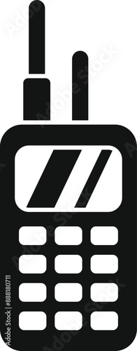 Black and white icon of a radio control device with antenna for remote controlling