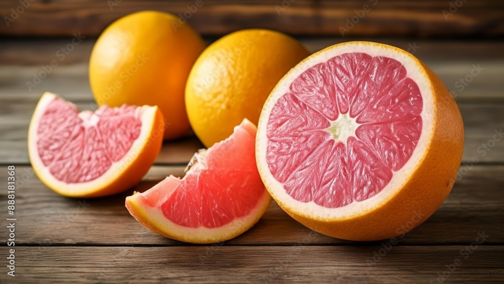 Freshly sliced grapefruit ready to enjoy Freshly sliced grapefruit ready to enjoy