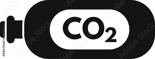 Black and white icon of a co2 gas cylinder representing carbon dioxide emissions
