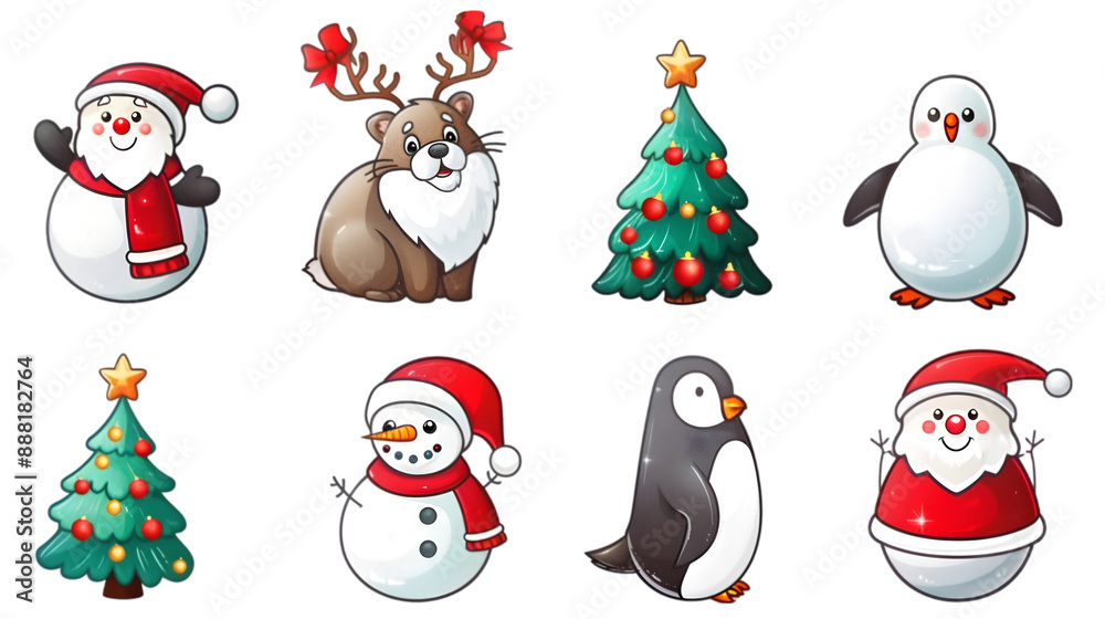Christmas decoration on transparent background