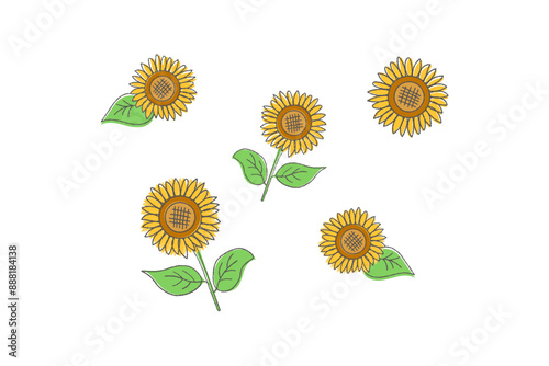 ひまわりのイラスト/sun flower