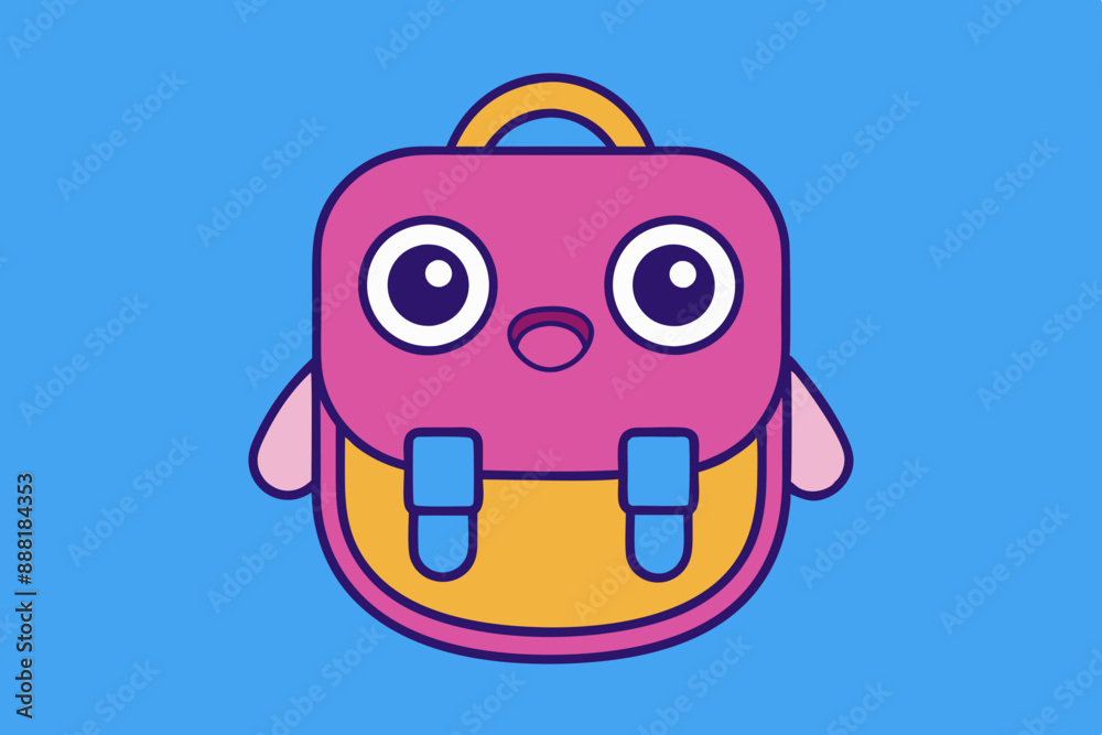 Obraz premium Cartoon School Bag Vector Art Illustration