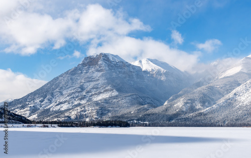 Snowy mountains, sunny day, Alberta, Canada