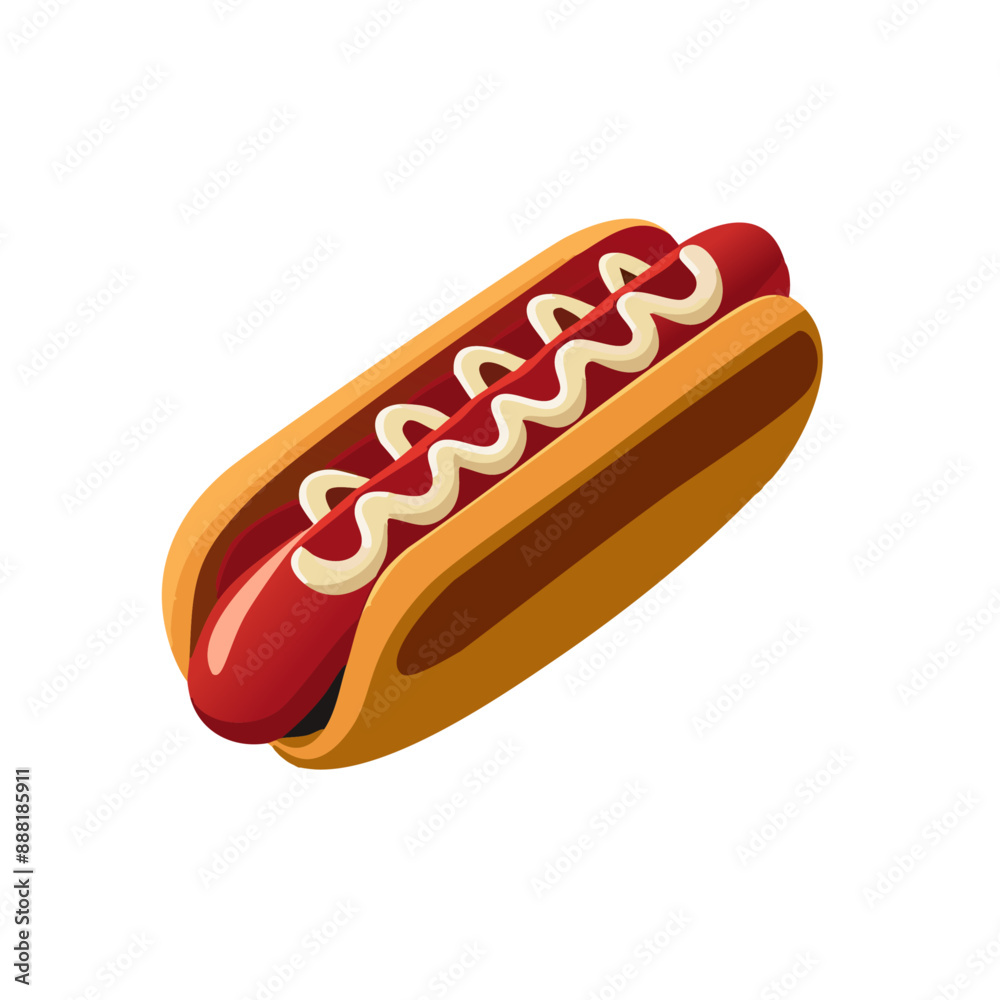 Classic Hot Dog with Ketchup Vector Art Classic Hot Dog with Ketchup Vector Art