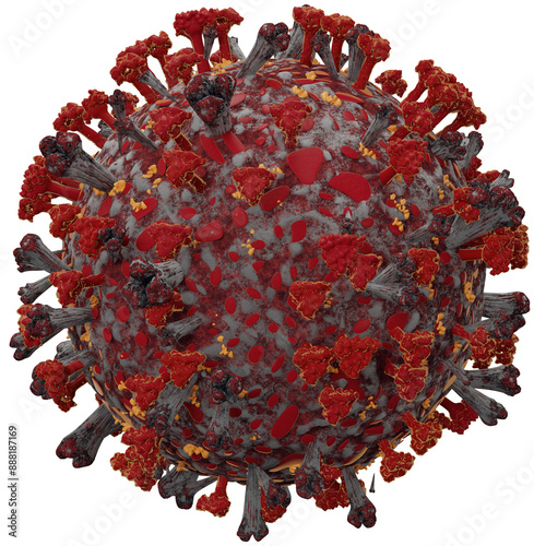 symbolic virus cell as infected cell or cancer cell or covid-19