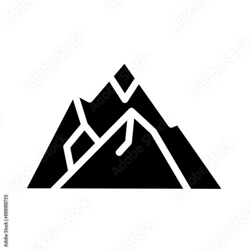 Mountains Vector Glyph Icon Design