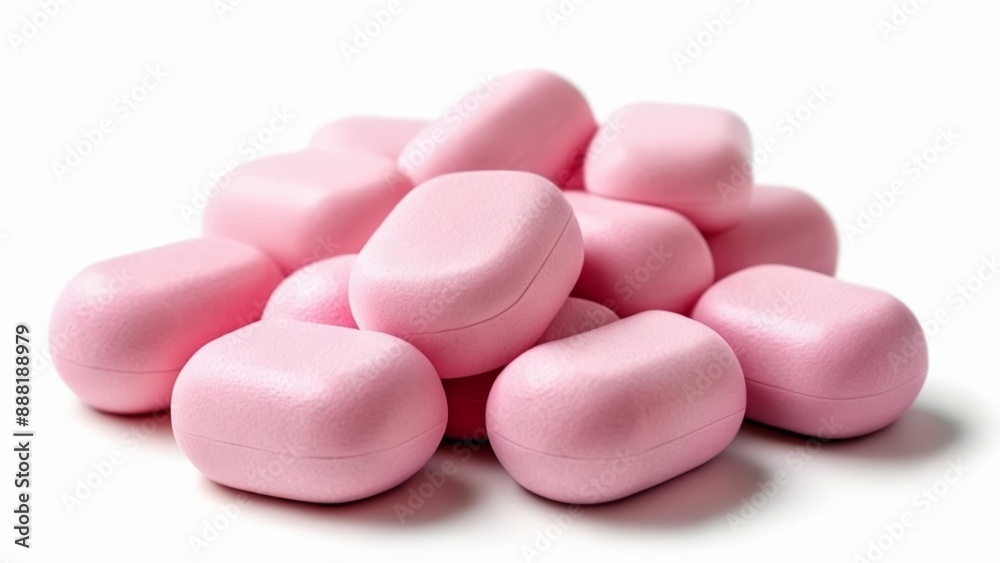 A collection of soft pink spherical objects A collection of soft pink spherical objects