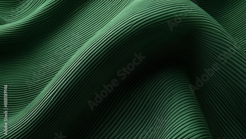  Vibrant green fabric in motion