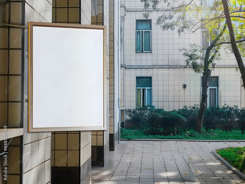 Blank signboard mockup on a school campus bulletin board, display your educational institutions event posters Blank signboard mockup on a school campus bulletin board, display your educational institutions event posters