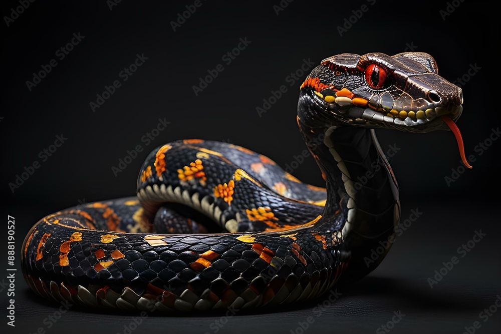 Obraz premium a photo-realistic image of a snake with dragon horns