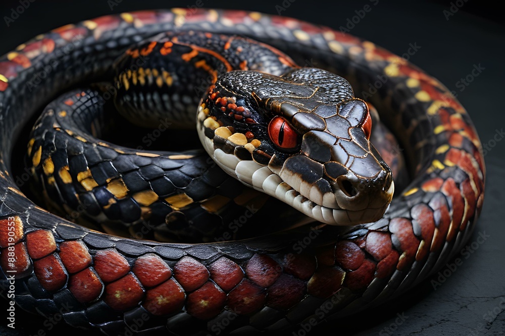 Obraz premium a photo-realistic image of a snake with dragon horns
