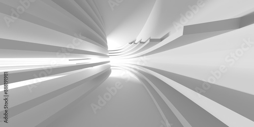 Abstract white room with light. Simple design. Architecture interior