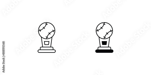 base ball award set icon with white background vector stock illustration