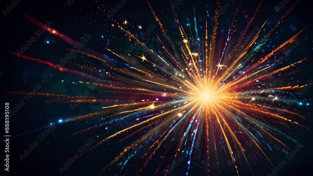 Abstract background that illustrates of an Firework explosion theme Abstract background that illustrates of an Firework explosion theme