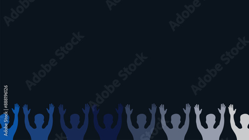 Minimalist diversity background in dark blue color.