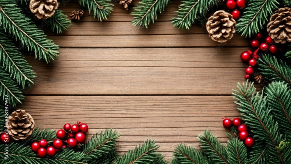 Natural Christmas wreath with pine cones and berries Natural Christmas wreath with pine cones and berries