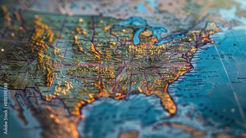 Detailed usa map pinpointing key election areas for comprehensive analytical review photo