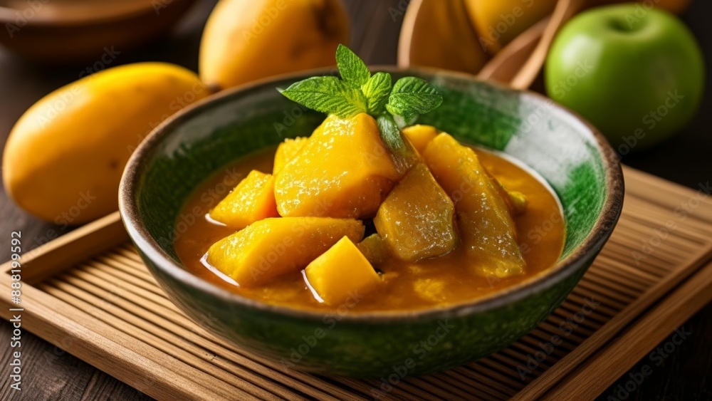 Delicious mango soup a tropical delight Delicious mango soup a tropical delight