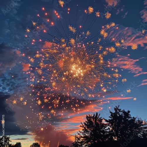 Wallpaper Mural fireworks in the sky- 4th of July, Independence day Job ID: 22eec9ff-2236-41c1-8daf-73a11bc3cd3b Torontodigital.ca