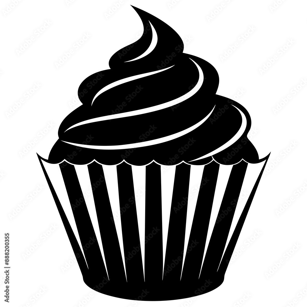 Cupcake Icon Silhouette Vector Art Illustration Cupcake Icon Silhouette Vector Art Illustration