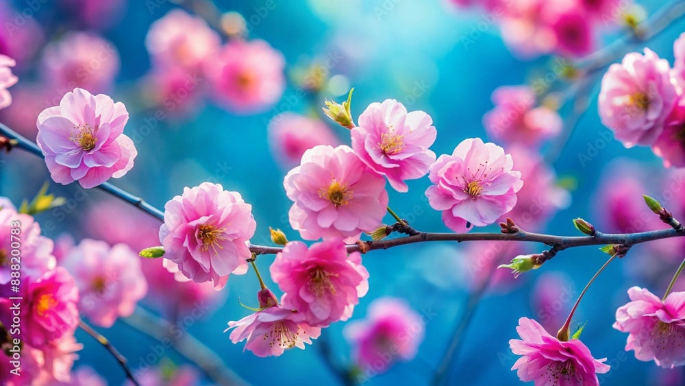 pink flowers in-a blue background- 8k- high resolution pink flowers in-a blue background- 8k- high resolution