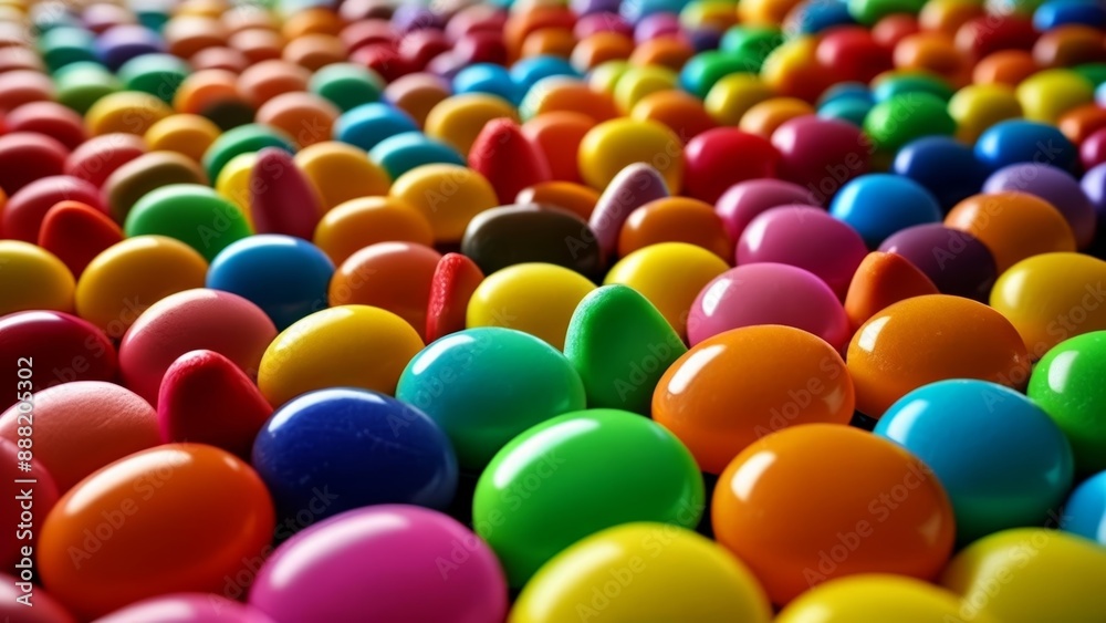 A vibrant array of candycoated chocolates A vibrant array of candycoated chocolates