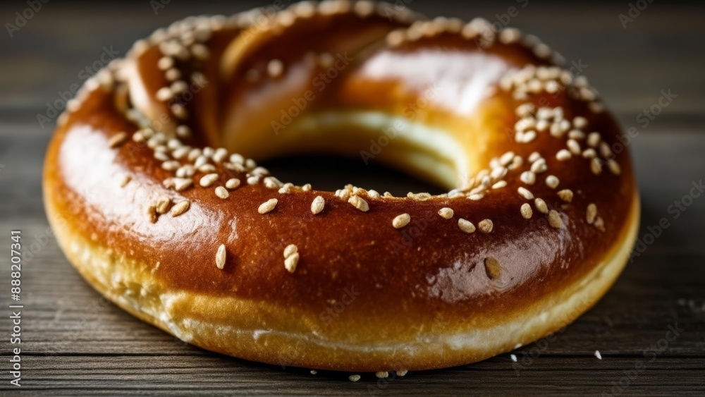  Deliciously baked bagel with sesame seeds