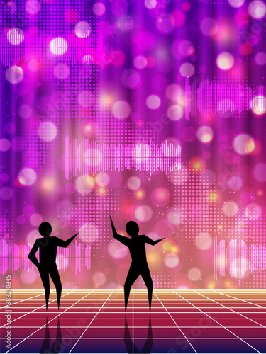 Night music party, dance club, music festival flyer, poster, booklet, invitation card vector design template