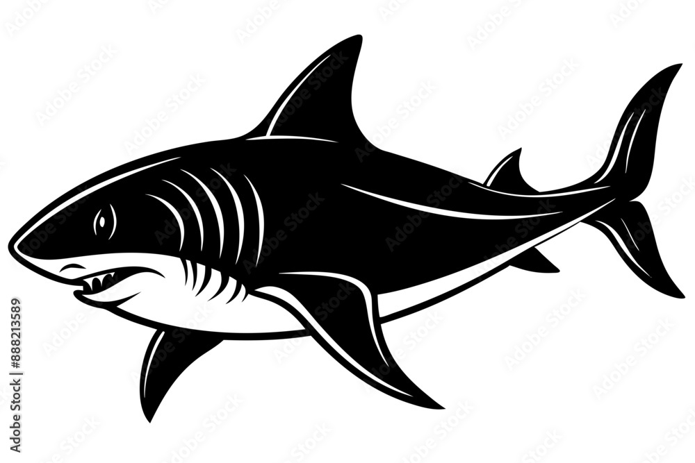 Shark silhouette vector, Silhouette of a shark isolated on white background
Shark silhouette vector, Silhouette of a shark isolated on white background