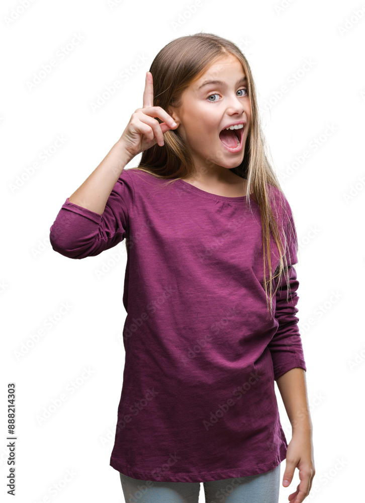 Young beautiful girl over isolated background pointing finger up with successful idea. Exited and happy. Number one. Young beautiful girl over isolated background pointing finger up with successful idea. Exited and happy. Number one.