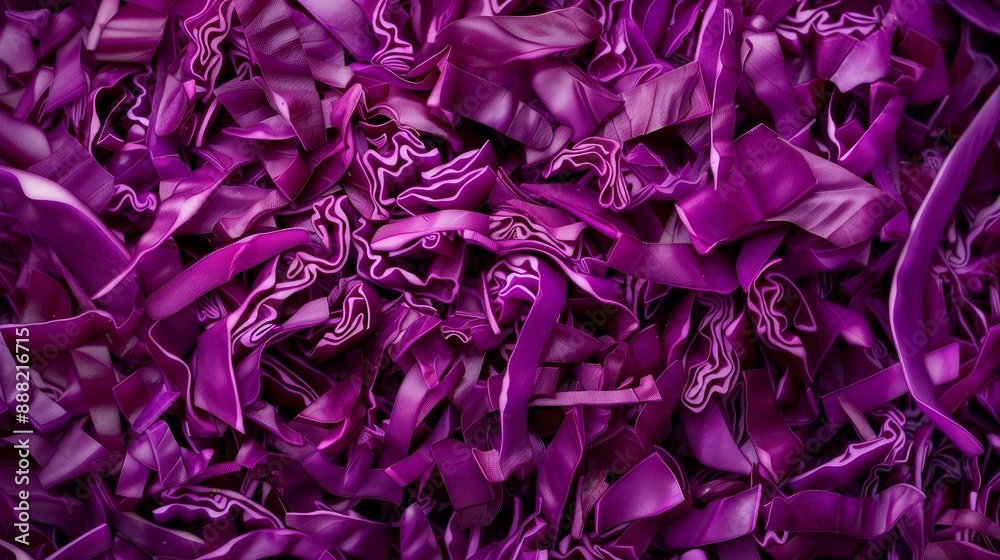 Photo of a pile of minced red cabbage Photo of a pile of minced red cabbage