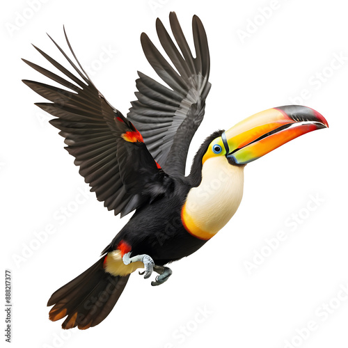 Toucan Flying isolated on transparent background photo