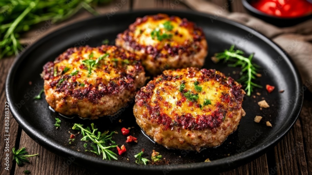 Deliciously grilled meatballs ready to be savored Deliciously grilled meatballs ready to be savored