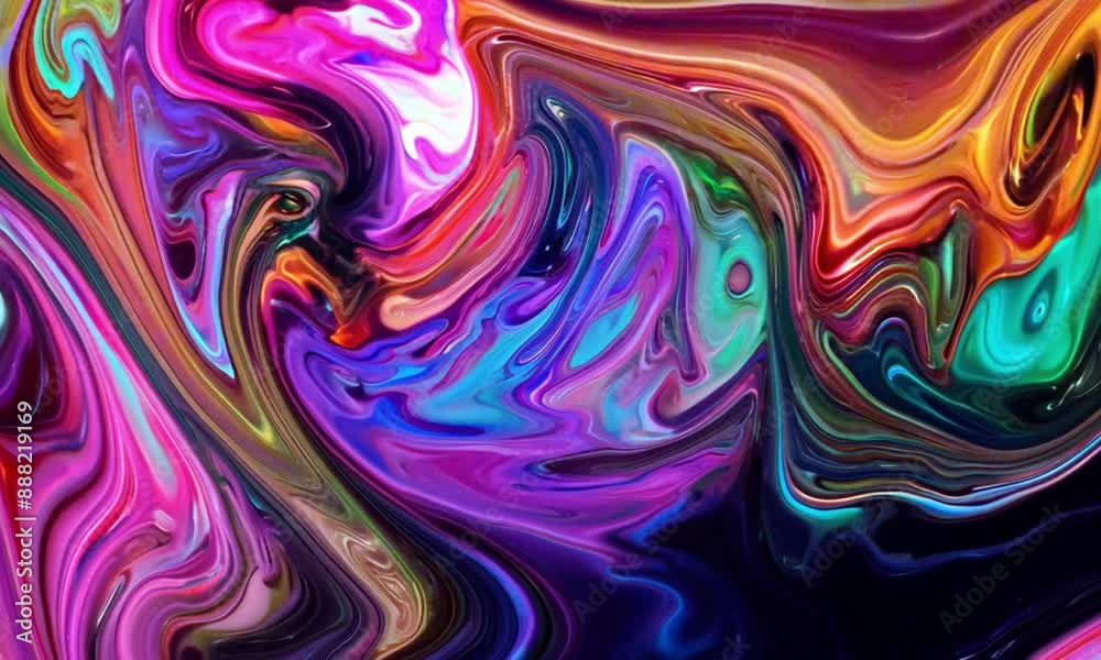 Vibrant Liquid Art With Cosmic Colors and Swirling Patterns Vibrant Liquid Art With Cosmic Colors and Swirling Patterns