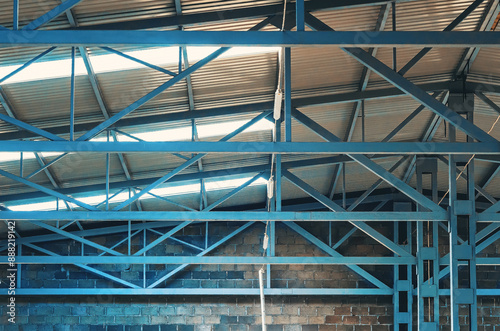 Wallpaper Mural Metal trusses of ceiling of an industrial shop Torontodigital.ca