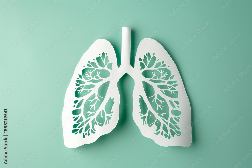 custom made wallpaper toronto digitalPaper lungs with intricate design on teal background representing respiratory health concept
