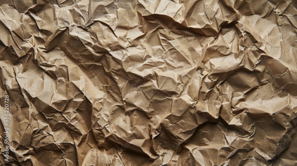 Crumpled brown paper with scuffs and waves Crumpled brown paper with scuffs and waves
