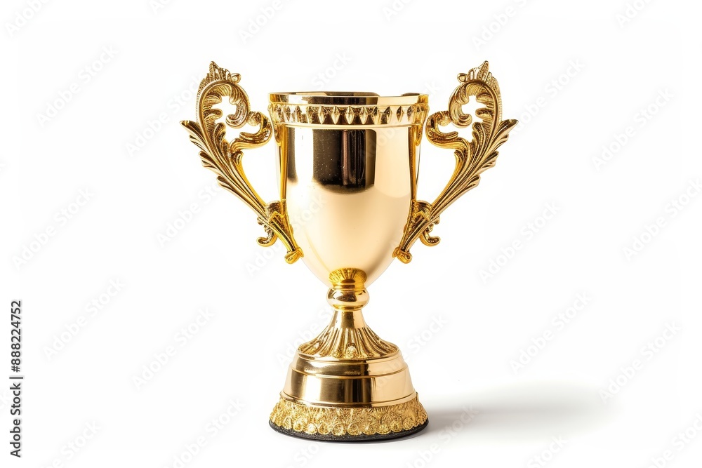 White background with award winning trophy isolated White background with award winning trophy isolated