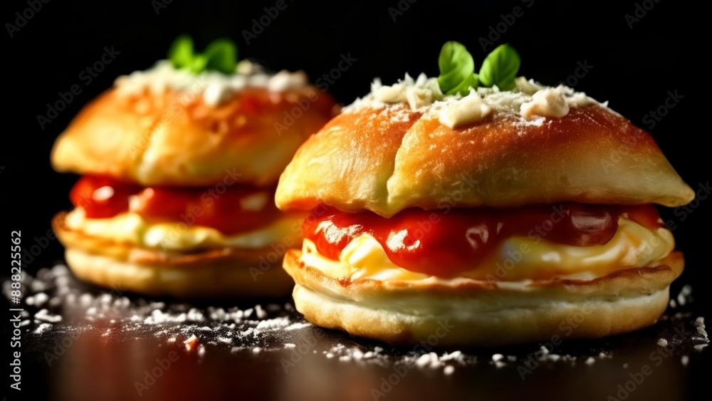 Deliciously tempting burger with a side of freshness Deliciously tempting burger with a side of freshness