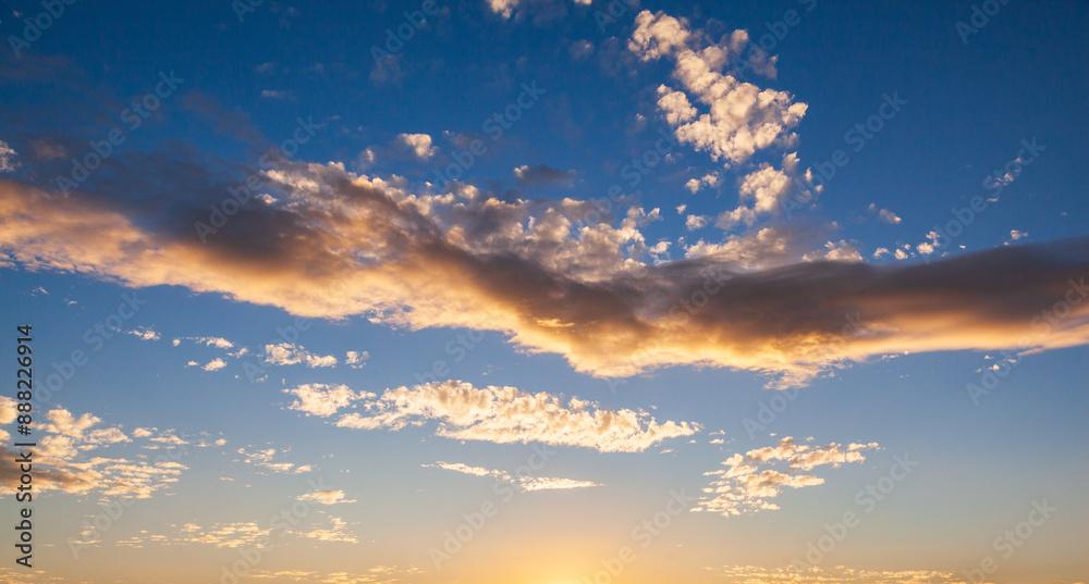 .Panorama beautiful streak clouds at sunset or sunrise background texture .Panorama beautiful streak clouds at sunset or sunrise background texture
