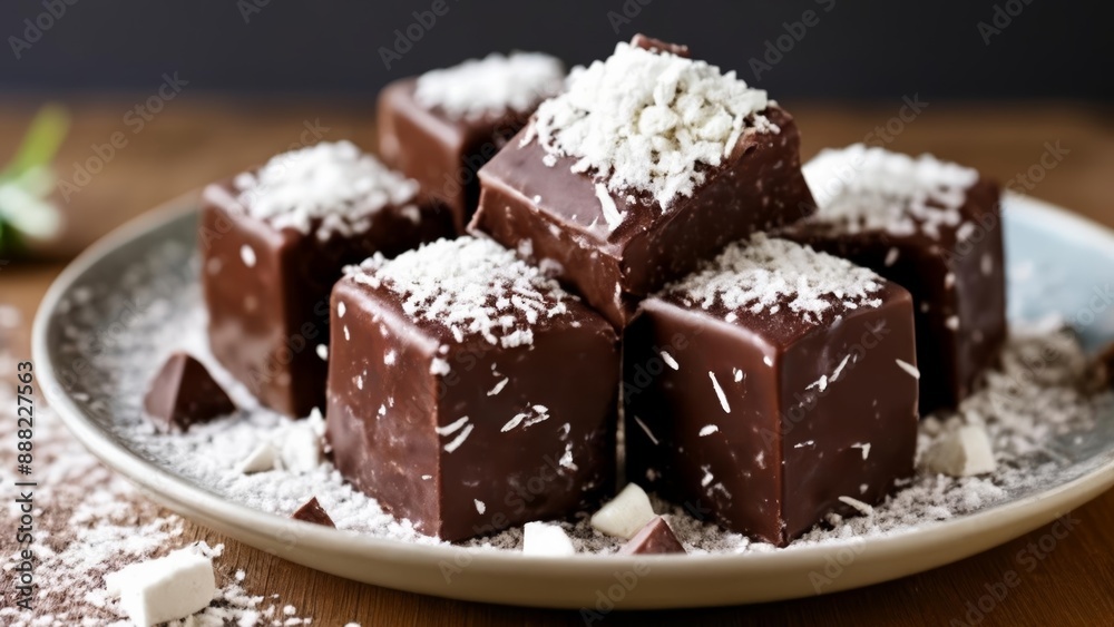  Chocolate delight dusted with snowy sweetness
