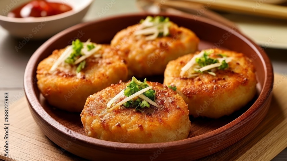 Deliciously goldenbrown fried food ready to be savored Deliciously goldenbrown fried food ready to be savored