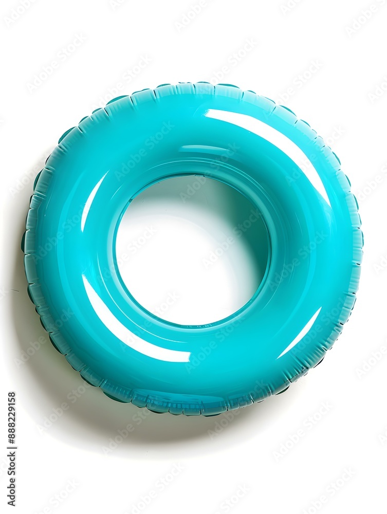 Turquoise inflatable Ring on a white Background Turquoise inflatable Ring on a white Background